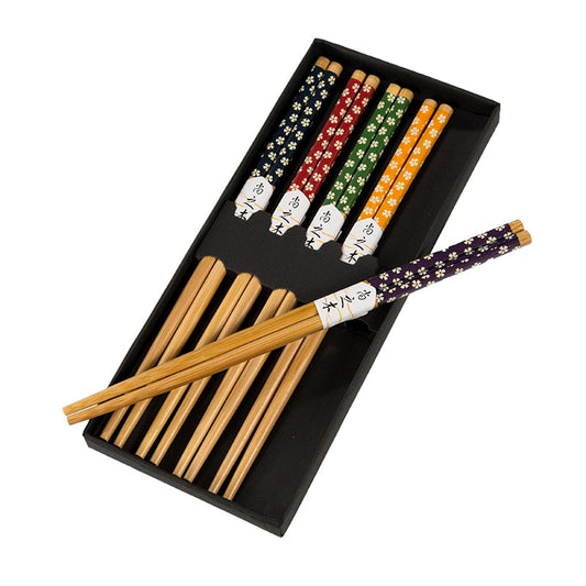 5 Pairs of Chopsticks Set Wiesneri (9 Colors) Osaka Street Market