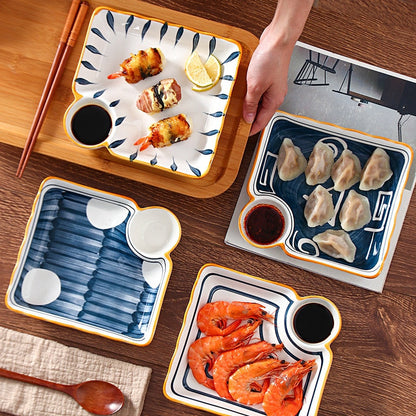 Plate with Sauce Bowl Hotaka (4 Colors) Osaka Street Market