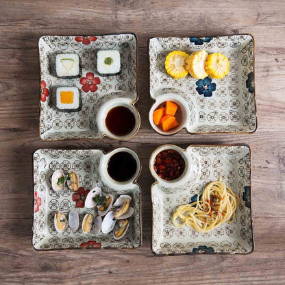 Plate with Sauce Bowl Mita (2 Colors) Osaka Street Market