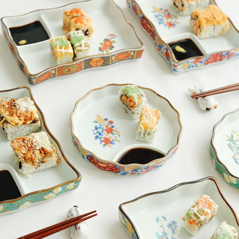 Plate with Sauce Bowl Nyū (4 Colors and 4 Sizes) Osaka Street Market