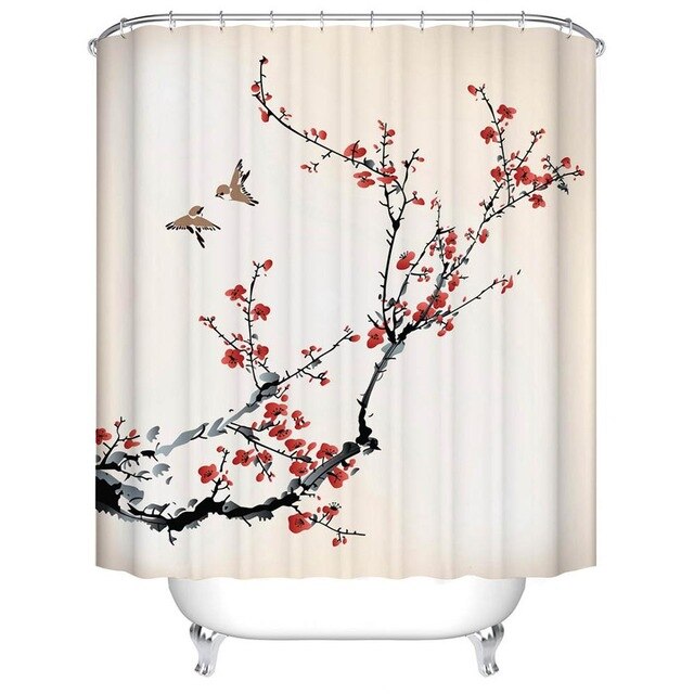 Shower Curtain Sakura in Blossom (6 Images) Osaka Street Market