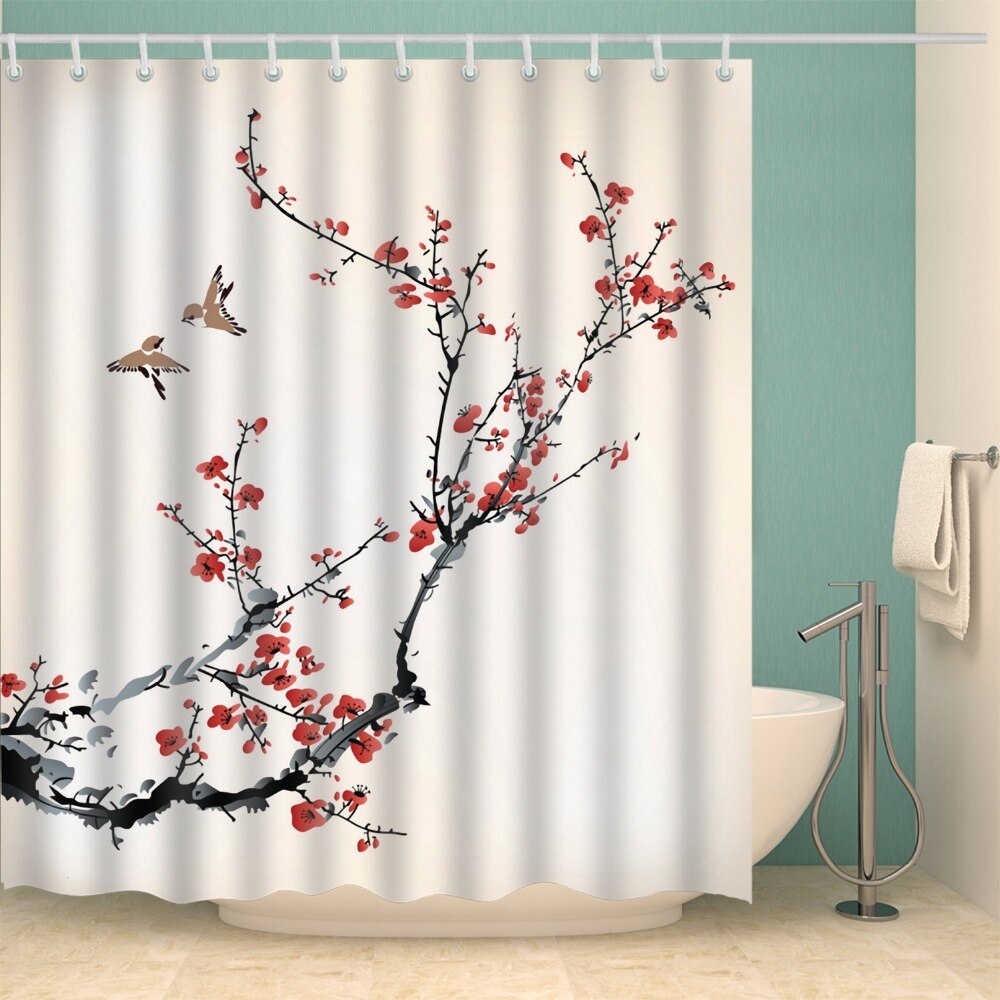 Shower Curtain Sakura in Blossom (6 Images) Osaka Street Market