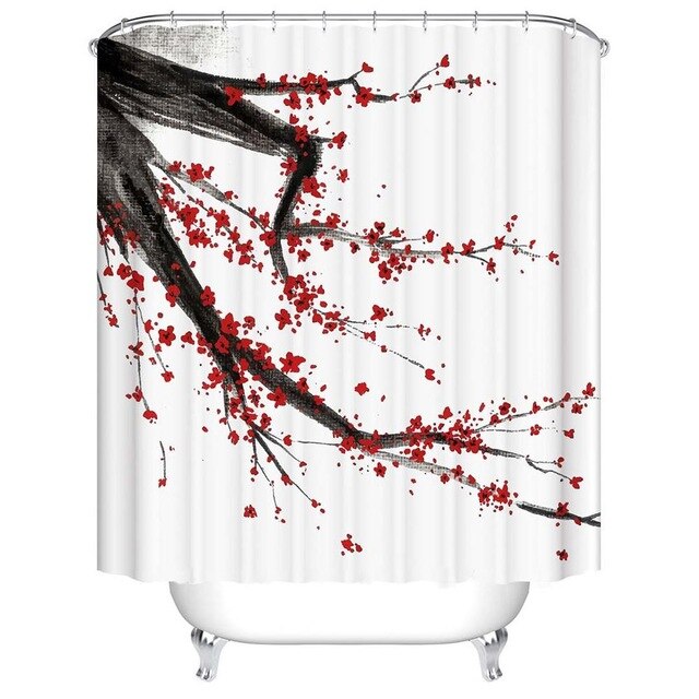 Shower Curtain Sakura in Blossom (6 Images) Osaka Street Market