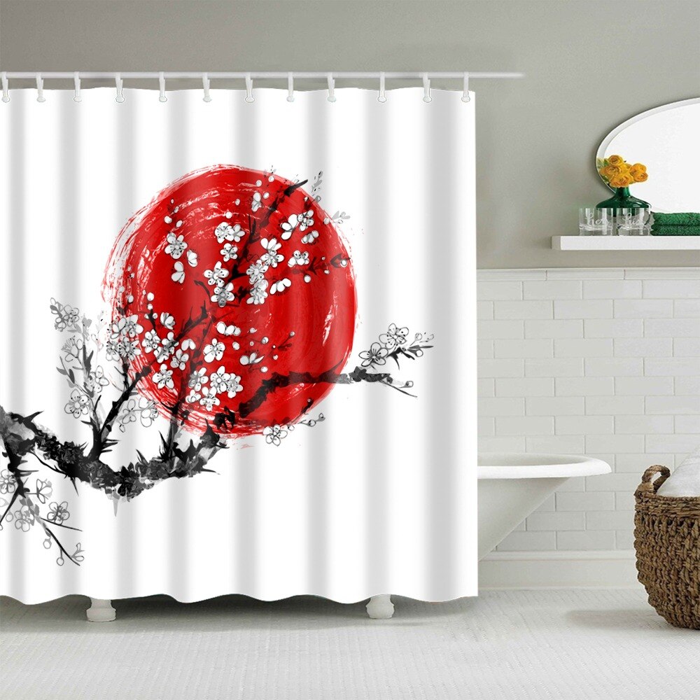 Shower Curtain Sakura in Blossom (6 Images) Osaka Street Market