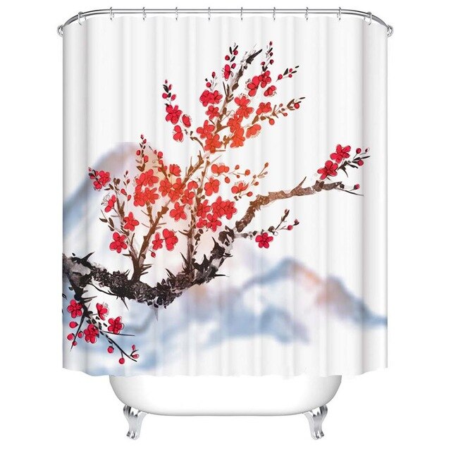 Shower Curtain Sakura in Blossom (6 Images) Osaka Street Market