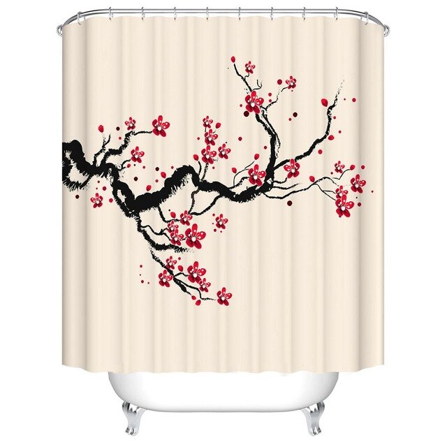 Shower Curtain Sakura in Blossom (6 Images) Osaka Street Market