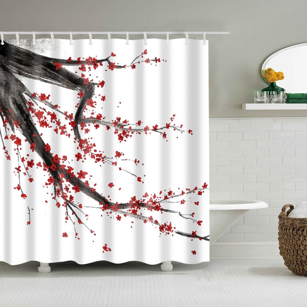 Shower Curtain Sakura in Blossom (6 Images) Osaka Street Market