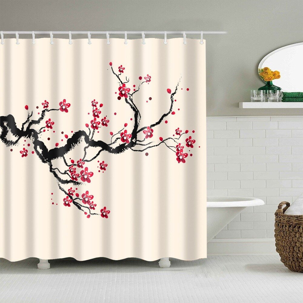 Shower Curtain Sakura in Blossom (6 Images) Osaka Street Market