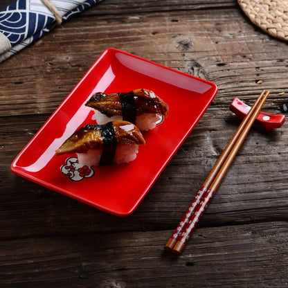 Sushi Plates, Dipping Dish and Chopsticks Set Kiki II Osaka Street Market