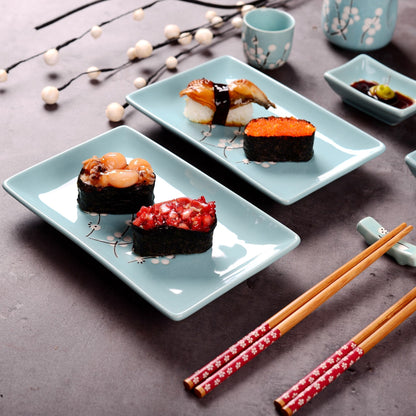 Sushi Plates, Dipping Dish and Chopsticks Set Kiki III Osaka Street Market