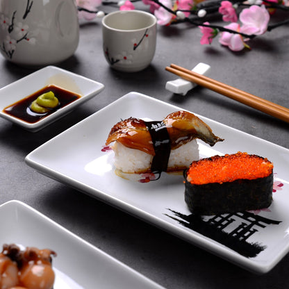 Sushi Plates, Dipping Dish and Chopsticks Set Kiki IV Osaka Street Market