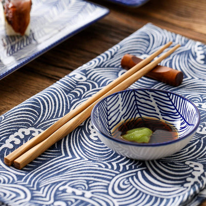 Sushi Plates, Sauce Bowls and Chopsticks Set Ginza Osaka Street Market