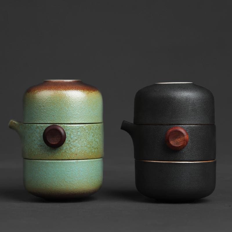 Teapot with 2 Teacups Travel Set Hitomi ( 3 colors) Osaka Street Market