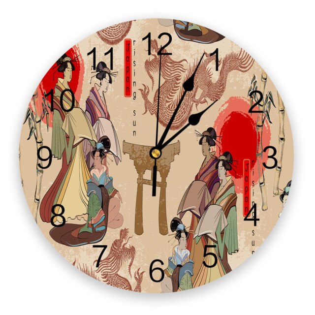 Wall Geisha Clock Oshin (20 Models) Osaka Street Market